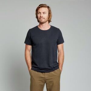 WELLEN Men's Hemp Organic Cotton Blend Black T-Shirt XL